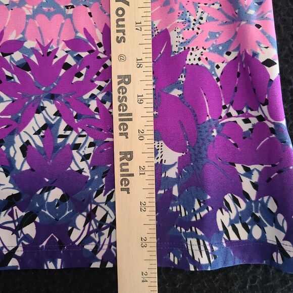 Investments Womens Blouse Multi-Color Size Large Polyester Blend Stretch - Picture 4 of 12